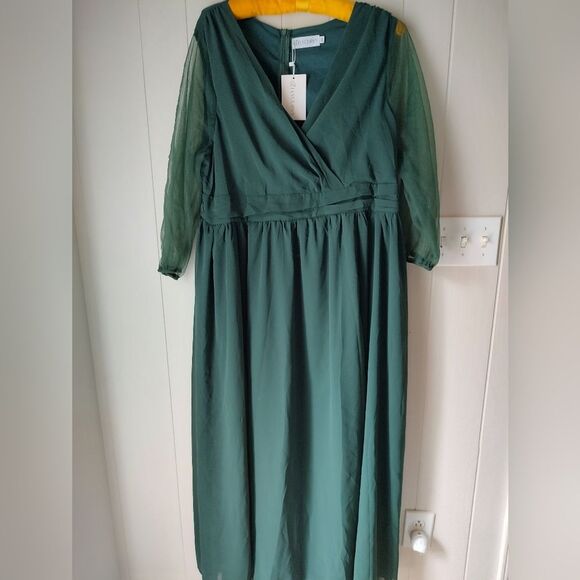 Flycurvy Women's Green Formal Dress Size 3XL - Picture 3 of 8